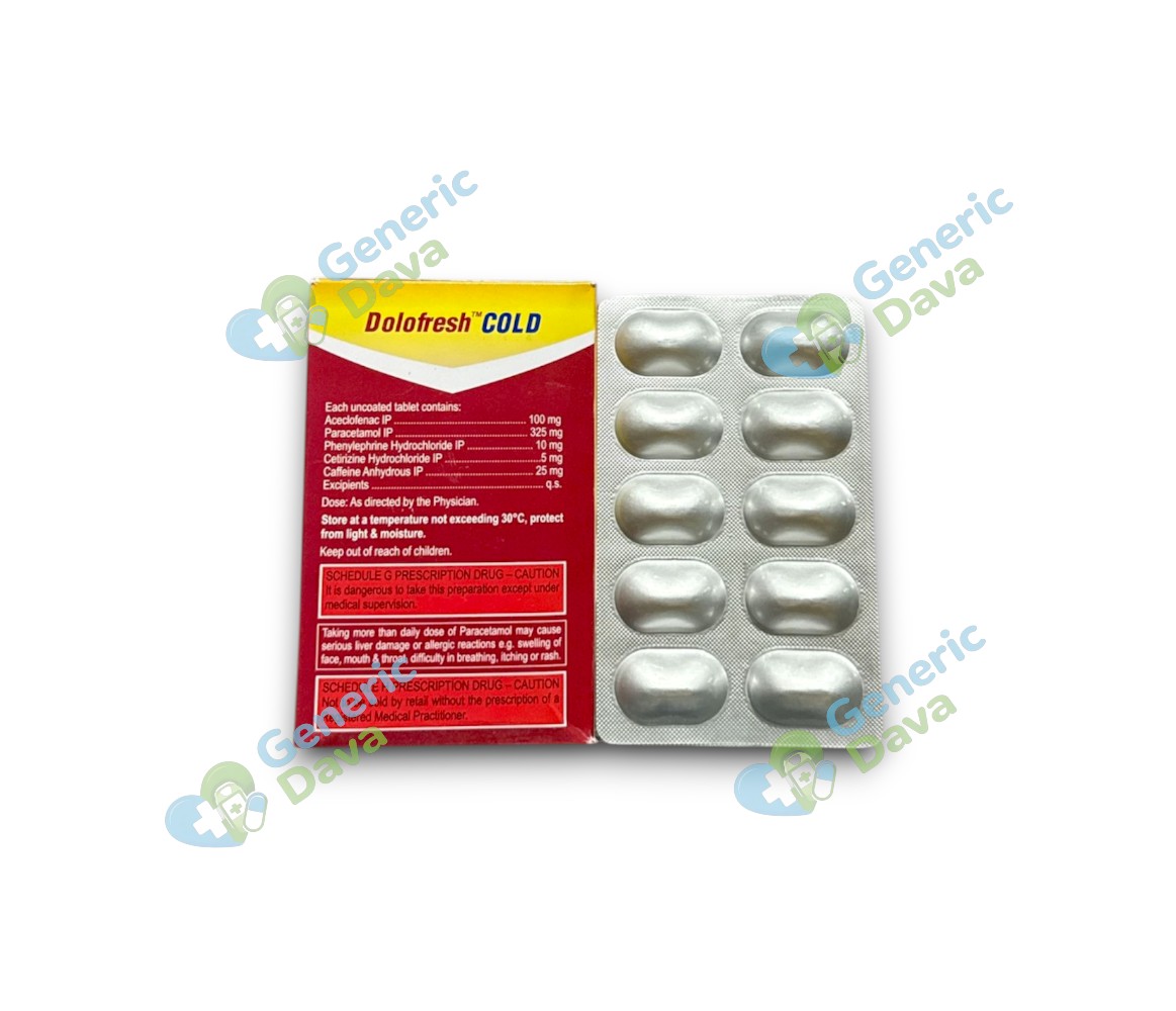 Dolofresh Cold tablet for cold cough allergy symptoms and pain management online Generic dawa