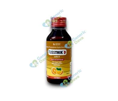 Tussthik D syrup for night cough and throat soothing treatment online at Generic Dawa