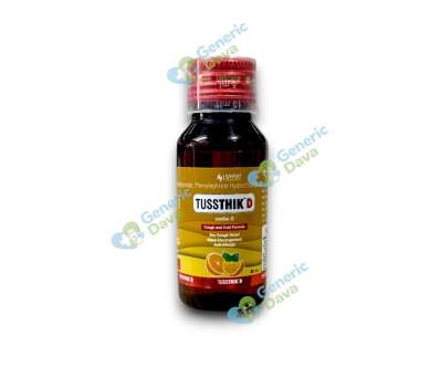 Tussthik D syrup uses for dry cough and throat irritation treatment online at Generic Dawa